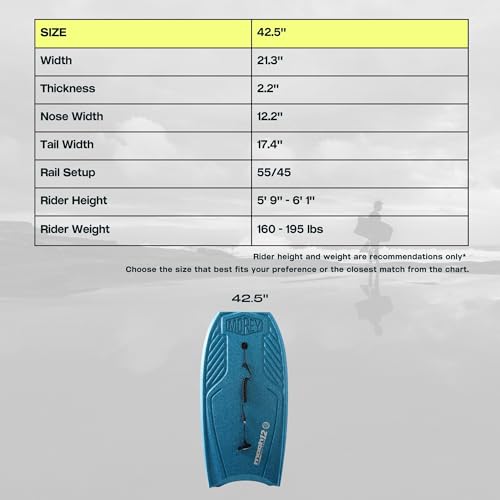 MOREY® Mach 12 MDS ECO-TECH, 42.5" The Original Bodyboard. Fully Recyclable Body Board for Beach, Re-Engineered 2025 Model