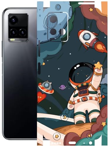 Image of AtOdds - Full Body Back Screen Guard Protector Film - Lamination Wrap Skin Sticker Compatible with VIVO Y33T | Scratchproof Matte Finish (Space)