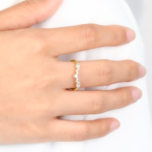 925 Sterling Silver Rings for Women, Moissanite Wedding Band Engagement Rings for Women Eternity Stackable Ring Promise Ring for Her Size 3-102