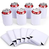 Sublimation Blanks Can Coolers, 12 Beer Can Cooler Sleeves, Collapsible Insulated Reusable Soda Cover Drink Coolies Beer Sleeves for DIY Weddings Bachelorette Parties Party Favors