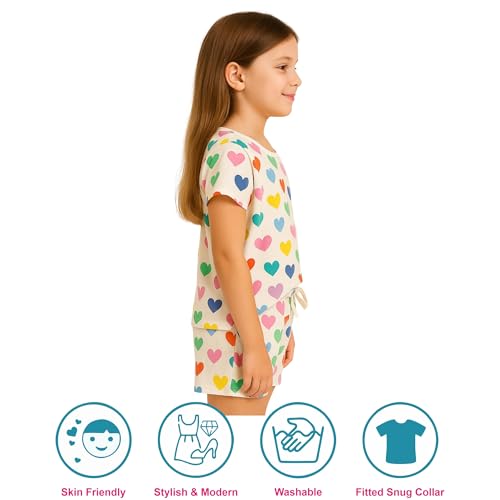 Image of Hestia | H.NSG.N.1 | Kids Girls Nightwear | Sleepwear | Cotton |Trouser Full Sleeves Tshirt | Elastic Waist |Night Dress with Pyjama Tshirts for Girls|All Over Horse Printed |Blue Color 4-6Yrs |Set 1