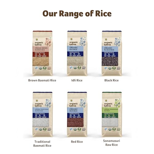 Image of Organic Tattva, Organic Sonamasuri Brown Gluten Free and Unpolished Rice, 5 Kg