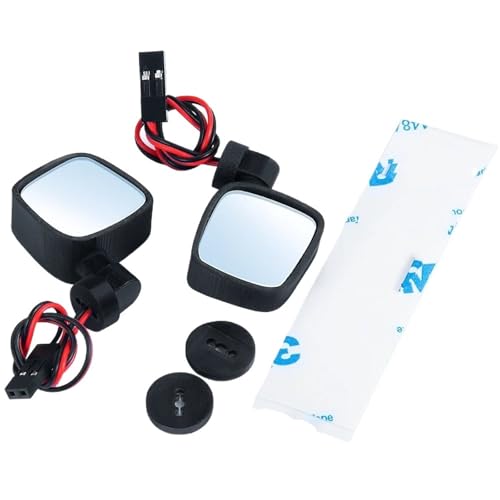 Espejo retrovisor de coche RC con luces para aumentar el realismo escala 1/10