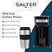 Salter One Cup Coffee Maker – Filter Coffee Machine, Washable & Reusable Filter, Includes 420ml Stainless Steel Travel Mug, Brew Coffee To Go In 3-4 Minutes, Suitable For Ground Coffee/Pads