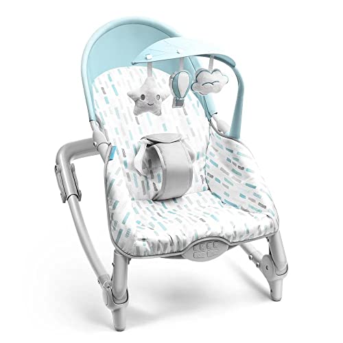 Cadeira de Descanso e Balanço Para Bebê Spice Dobrável Encosto Reclinável 0-18kgs Azul Multikids Bab