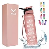 PASER 24/32 oz Motivational Water Bottle with Time to Drink, Removable Straw & Time Marker, Tritan...