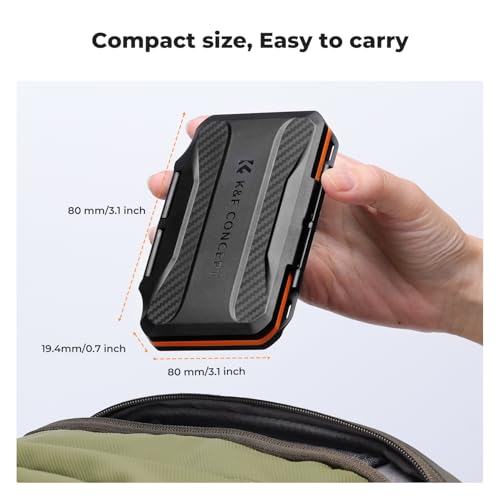 Image of K&F CONCEPT 24 Slots Memory Card Case, Water-Resistant Shockproof | Memory Card Storage Carrying Case for 12 SD SDXC SDHC Cards, 12 CFexpress Type A Cards, PM03