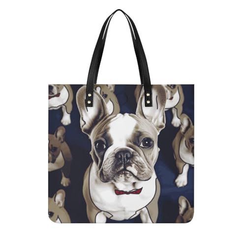 Sac à main bouledogue français en cuir végétalien pour vos sorties citadines et balades