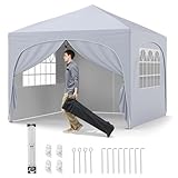 RELAX4LIFE Pavillon 3 x 3 m, tragbarer Faltpavillon mit 4 abnehmbaren...