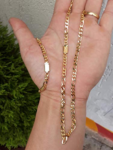 Corrente E Pulseira Masculina 3x1 Banhado Ouro 18k Cordão