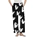 Fuzzy Flannel Pajama Pants for Women Heart Pattern Warm Fleece Winter Plush Soft Pjs Bottom Lounge Sleepwear with Pockets