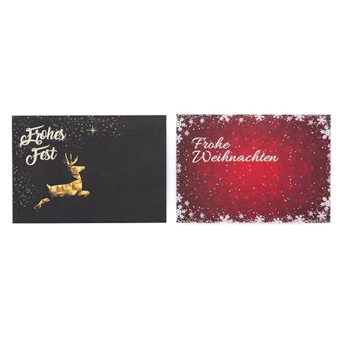 Kuvertwelt Weihnachts-Briefumschläge Din Lang (220X110Mm) - Haftklebend - Hochwertige Umschläge Für Weihnachten In Verschiedenen Stückzahlen 25 Stück Druck Weihnachten Rot Schnee