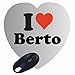 EXCLUSIVO: Corazón Tapete de ratón "I Love Berto" , una gran idea para un regalo para sus socios, colegas y muchos más!- regalo de Pascua, Pascua, ratón, Palmrest, antideslizante, juegos de jugador, cojín, Windows, Mac OS, Linux, ordenador, portátil, PC, oficina, tableta, Amo, Made in Germany.