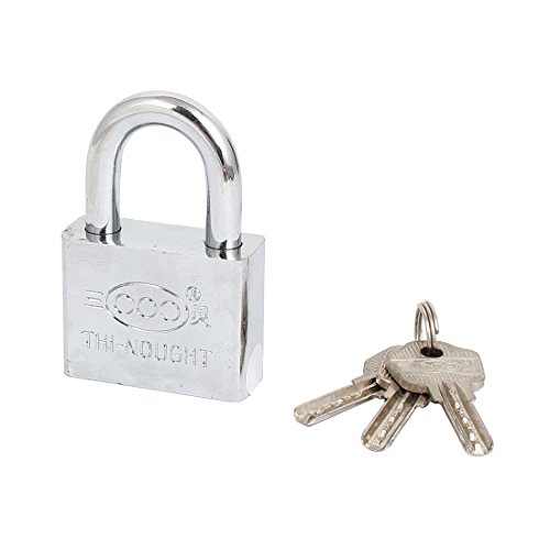 Image of Aexit 9mm Dia. Padlocks & Hasps Shackle 50mm Width Safety Locking Metal Padlock Combination Padlocks Silver Tone