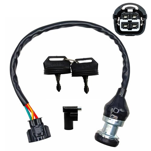 RedCap Ignition Key Switch for Linhai T-Boss 550 UTV ATV Heavy-Duty 4-Pin Lock with 2 Keys OEM Replacement Part #48295 Compatible with Linhai 500cc 550cc Side-by-Side UTVs and ATVs