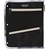 Five Star Pencil Pouch, Pen Case, 3-Pocket Zipper Pouch, Fits 3-Ring Binder, Storage Organizer for Classroom Supplies Earbuds Chargers Cables Makeup, Black/Grey (506420A-ECM)