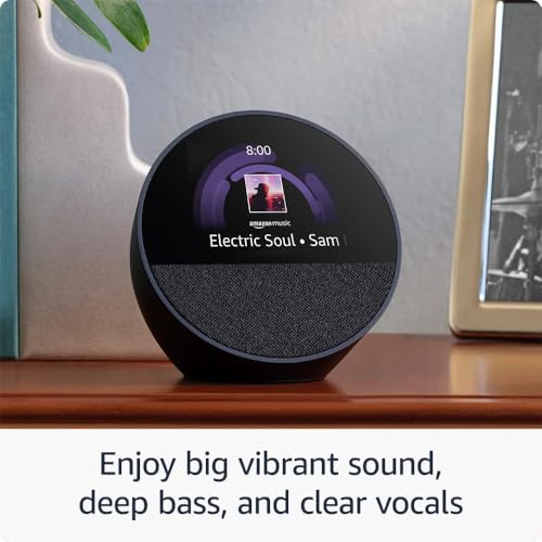 Image of Echo Spot (newest model), Ocean Blue, bundle with Alexa Emergency Assist (monthly auto-renewal subscription)