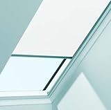 Original VELUX Vorteils-Set ( Sichtschutz-Rollo mit Haltekrallen + Hitzeschutz-Markise ) ROP PK00 1028 Für // GGL, GTL, GPL, GHL, GGU, GTL, GPU, GHU P04, P06, P08, P10, PK04, PK06, PK08, PK10, 404, 406, 408, 410 // in Stofffarbe 1028 / Uni Weiß - Markise in Schwarz _59637