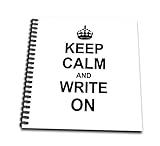 3dRose db_157787_3 Keep Calm and Write on Carry on Writing Author PhD Thesis Writer Gifts Fun Funny Humor Humorous Mini Notepad, 4' x 4'