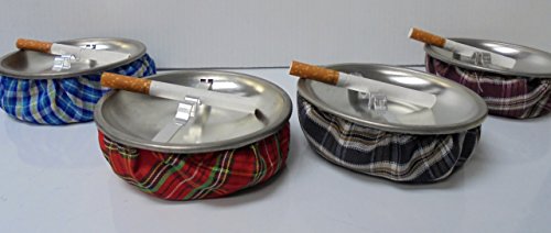 2 Plaid Fabric Weighted Ashtrays SKU:Ash11-2