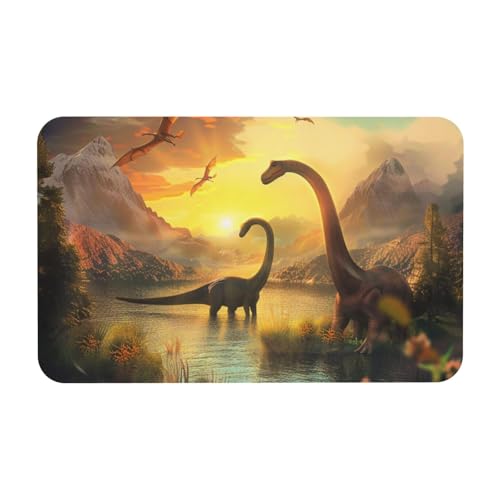 Tapis de bain antidérapant dinosaure 50x80 cm lavable