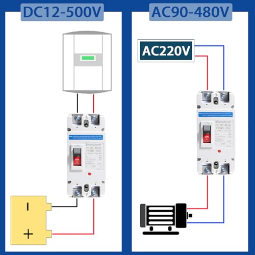 shengbowi DC Leistungsschalter 2P DC550V 200A Photovoltaik-Leistungsschalter für PV-Solaranlage Solarmodule Netzsystem