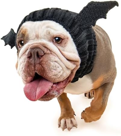 Bat Wing Dog Costume - Warm Crochet Snood Wrap for Pets, Neck Ear...