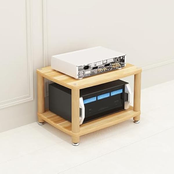 Nowoczesny stojak na multimedia AV i szafka stereo, stojak audio do salonu i pokoju gier, stylowy stojak na gramofon(Brown,46cm)