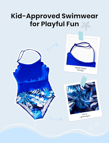 Image of PATPAT Mommy and Me Matching Swimsuit：One Piece V Neck Bathing Suits Leaves Printed Family Swimwear Matching Set