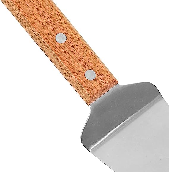 Besillia 1Pcs Pie Server Cake Holder Stainless Steel Triangle Shovel Spatula Pastry Dessert Server with Wooden Handle for Cake Cheese Pie Pizza 3