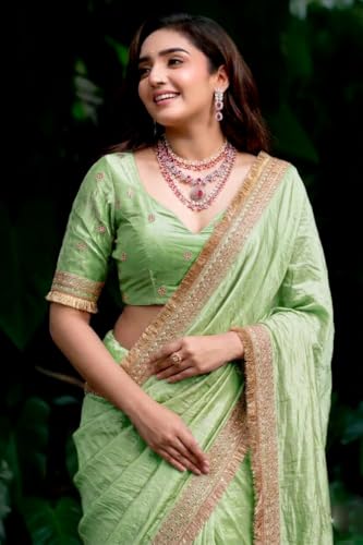 Image of Women's Designer Bollywood Soft Georgette Heavy Embroidery Sequins Work Sarees For Wedding With Blouse Piece