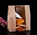 Funcoo 25 Pcs Paper Bags for Homemade Sourdough Bread Bakery Storage Bags with Window, Large Bakery Loaf Bag for Baked Goods Packaging, Label Seal sticker included