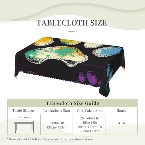 Nappe rectangulaire lavable imprimée pattes de chien pour protéger votre table - 6