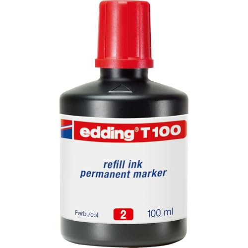 Tinta rotulador edding t-100 rojo frasco de 100 ml