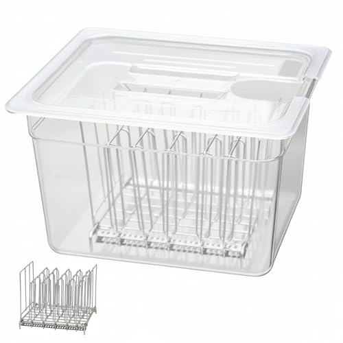 serebrant Conteneur Cuisson 11L sous Vide Basse Température avec Pour Cuiseur Sous Vide Récipient de cuisson sous vide avec couvercle et grille, Récipient Transparent Multifonction (sans BPA)