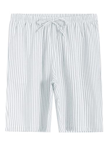 Image of Latuza Women's Cotton Bermuda Long Pajama Shorts Seersucker PJ Sleep Shorts
