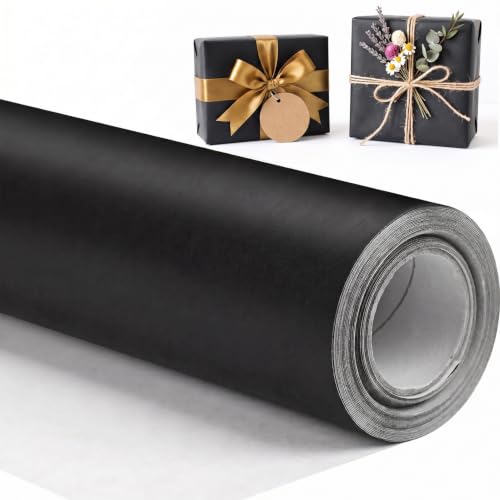 Black Kraft Wrapping Paper Roll 44.5cm×10m Recycled