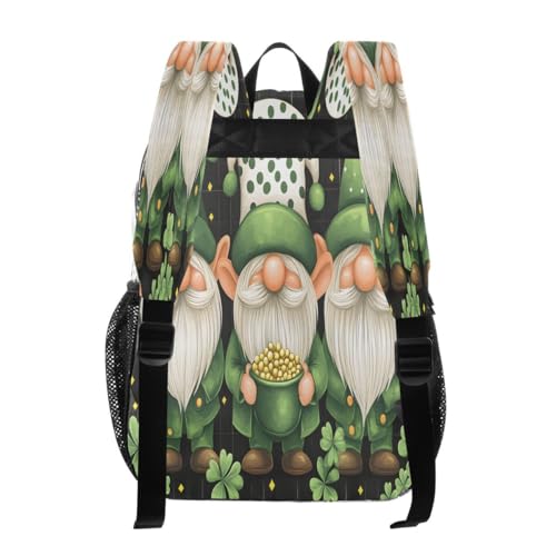 ALAZA Gnome Clover Leaf Patrick's Day Clear Backpack PVC Transparent Bookbag Heavy Duty for Student Boy Girl Kids Adult School Travel Work3