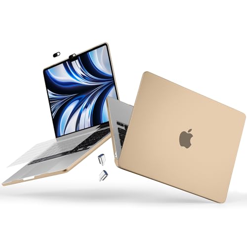 Loyrina Compatible with New MacBook Air 13.6 inch Case 2025-2022 A3240 A3113 A2681, Ultra-Thin & Anti-Fingerprints Case for MacBook Air 13.6” with M4 M3/M2 Chip & Retina Display Touch ID, Peach Fuzz