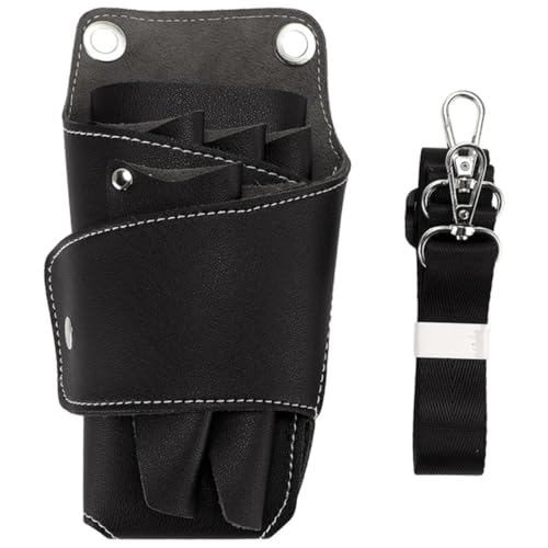 minkissy Scissor Comb Shoulder Bag Professional Barber Scissor Pouch Stylish Leather Hair Stylist Tool Kit