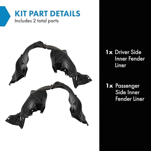 Image of TRQ Inner Fender Liner Set Compatible with 2017-2021 Nissan Rogue Sport NI1248164 NI1249164
