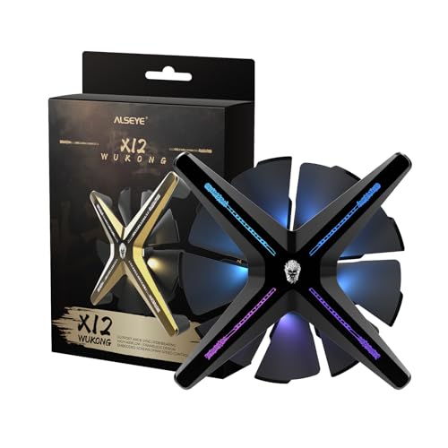 ALSEYE X12 Case Fan ARGB PWM Computer Air Cooling Fan - High Performance Silent Operation 120mm RGB CPU Cooling (Black, Standard Blade) by ALSEYE - Image 6