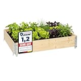 Garronda Orto Rialzato da Esterno per Giardino, Cassoni Orto, Aiuola Rialzata con Telaio in Legno 120x80 cm, Grandi Fioriere per Piante, Fiori, Erbe, Frutta e Verdura GD-0075 (Naturale, 1 pz)