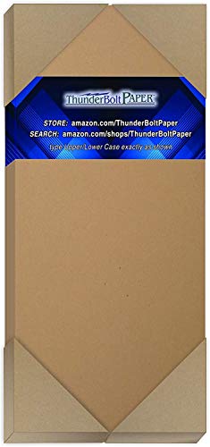 200 Brown Kraft Fiber 80# Cover Paper Sheets - 4" X 9" (4X9 Inches) #10 Envelope Insert Size - Rich Earthy Color With Natural Fibers - 80Lb/Pound Cardstock - Smooth Finish #TOP14
