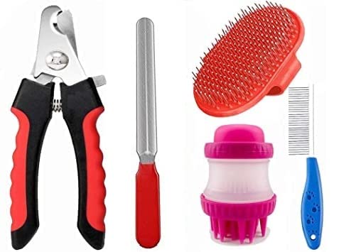 Pups&Pets Grooming Kit, Pet Soap and Shampoo Dispenser, Grooming Hand Brush, Shampoo Bath Brush, Animal Nail Clippers, Pet Comb Grooming Set for Dog, Cat, Puppy, Guinea Pig, Rabbit - 4 in 1 (B09XFJ3WZY) Amazon Price History, Amazon Price Tracker