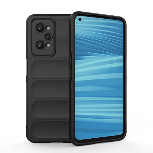 SEAHAI Funda para Realme GT 2 5G/Realme GT Neo 2/Realme GT Neo 3T 5G, [Diseño de Bolsa de Aire Anticaída] Robusto Carcasa de Suave Silicona PC + TPU Bumper Anti-caída Rubber Caso - Negro