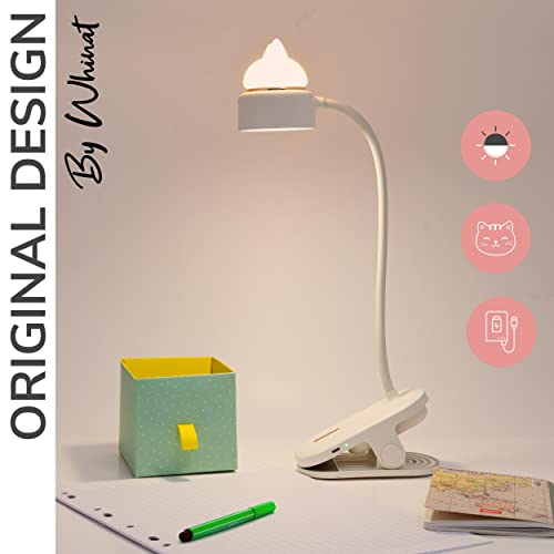 Lampada flessibile a clip e luce notturna / LED e USB ricaricabile / Lampada da lettura a clip / Lampada da lettura a clip per scrivania, laboratorio, letto o comodino - Bianco - Per bambini e adulti - Image 3