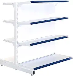 Gôndola Prateleira Supermercado 4 Níveis 40x30 New Plus 1,40m Central Continuação Azul - Sa Gôndolas