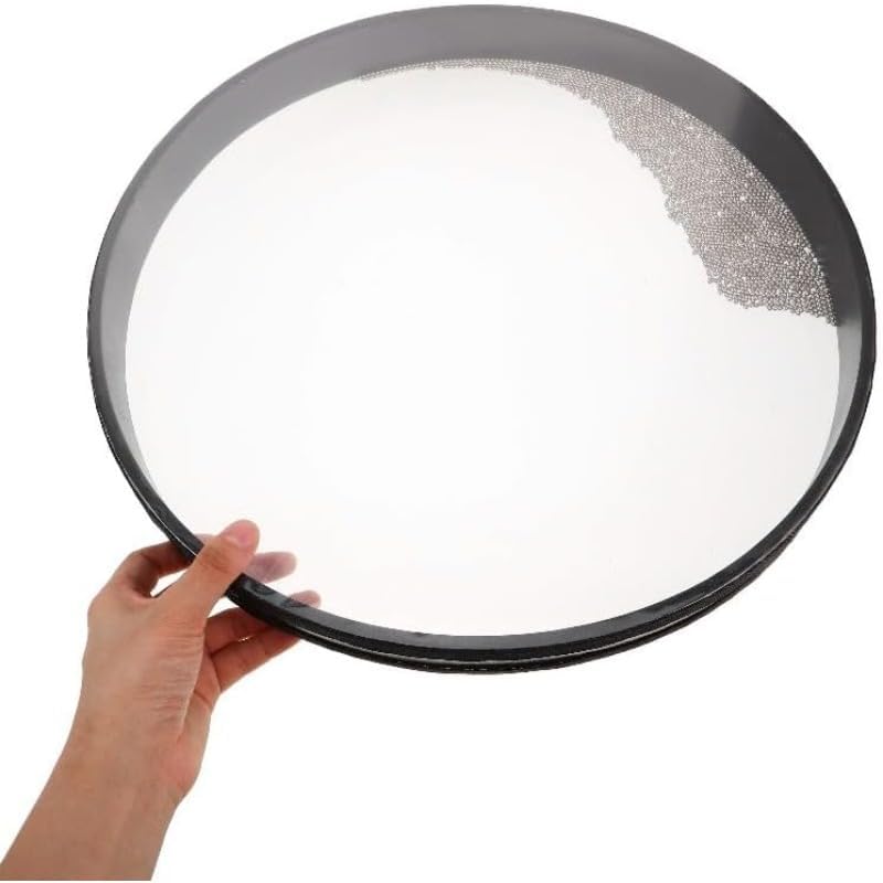 Ocean Drum 16 Inch Double Sided Frame Drum Hardwood Frame Wave Beads Hand Percussion Wave Sound Effect Instrument for Meditation Relaxation Sound Therapy Performance