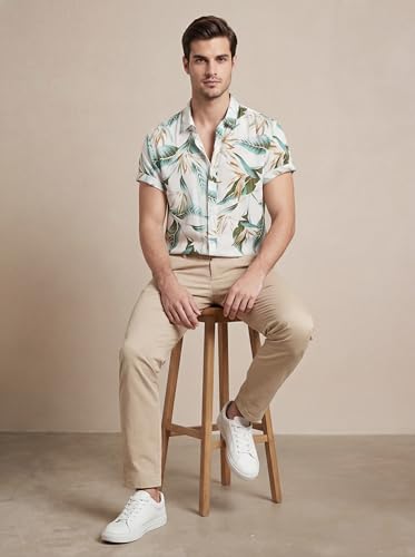 Image of GRECIILOOKS Men's Casual Stylish Printed Regular Fit Shirt | Formal Half Sleeve Shirt for Man | Trendy Summer Outfit for Men